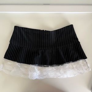 Vintage Wet Seal Lace Pinstripe Skirt